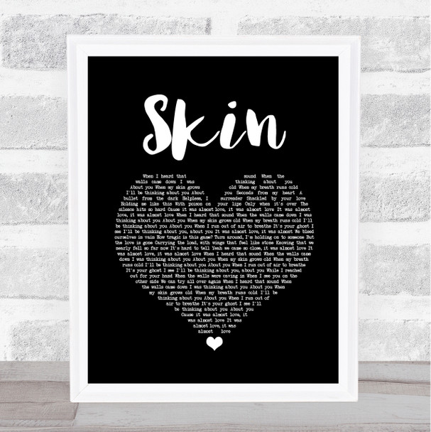 Rag'n'Bone Man Skin Black Heart Song Lyric Quote Music Print