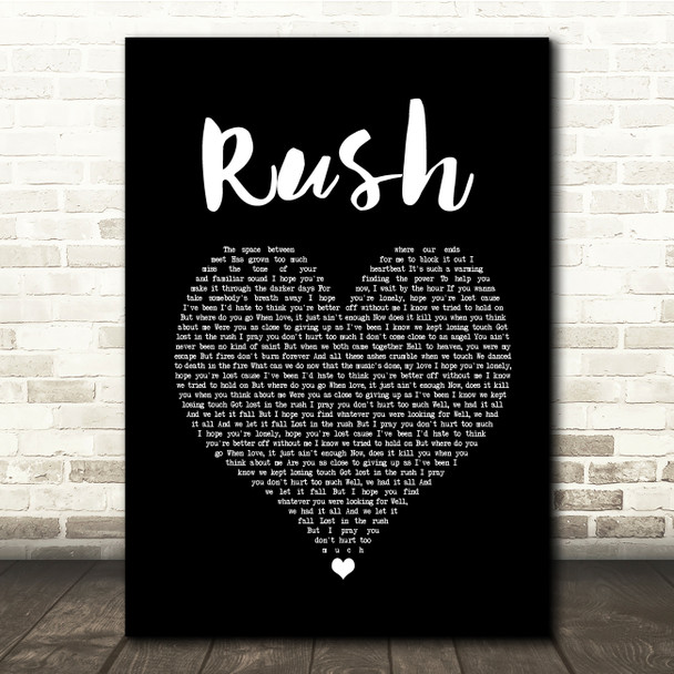 Lewis Capaldi Rush Black Heart Song Lyric Quote Music Print