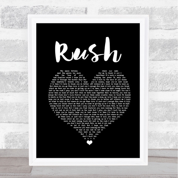 Lewis Capaldi Rush Black Heart Song Lyric Quote Music Print