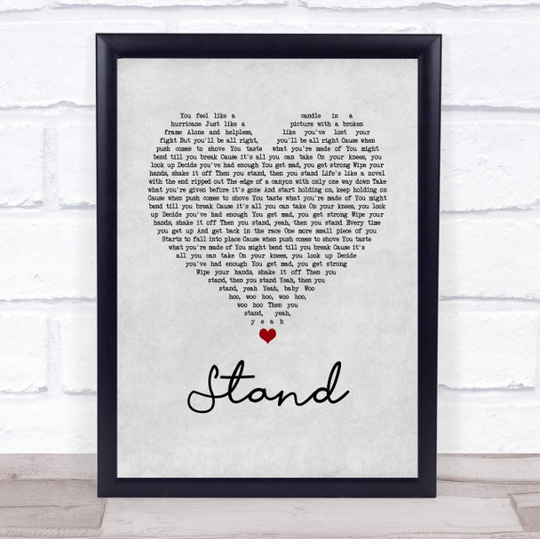Rascal Flatts Stand Grey Heart Song Lyric Quote Music Print