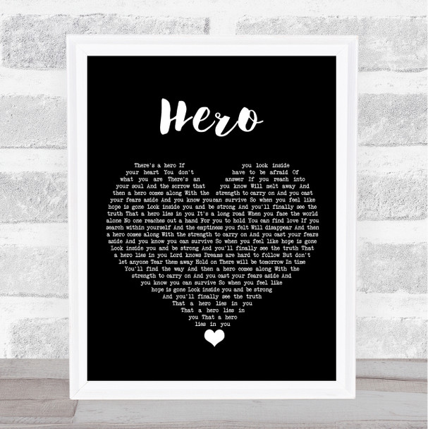 Mariah Carey Hero Black Heart Song Lyric Quote Music Print