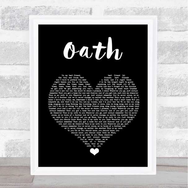 Cher Lloyd Oath Black Heart Song Lyric Quote Music Print