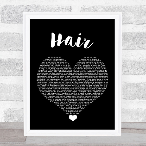 Lady Gaga Hair Black Heart Song Lyric Quote Music Print