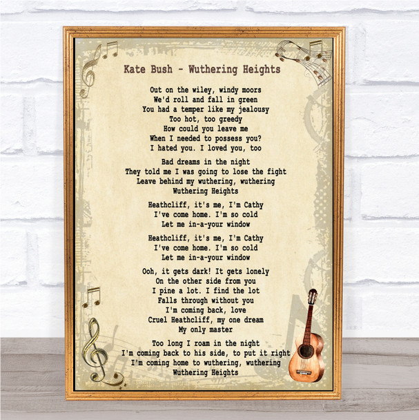 Kate Bush Wuthering Heights Song Lyric Quote Print