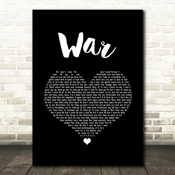 Good Charlotte War Black Heart Song Lyric Quote Music Print