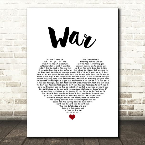 Good Charlotte War White Heart Song Lyric Quote Music Print