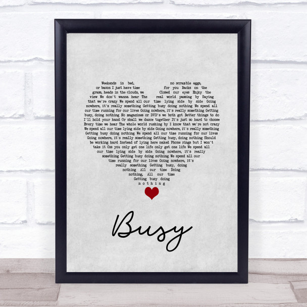 Olly Murs Busy Grey Heart Song Lyric Quote Music Print