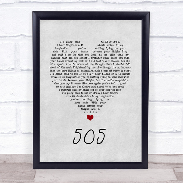 Arctic Monkeys 505 Grey Heart Song Lyric Quote Music Print