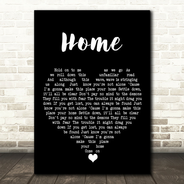 Phillip Phillips Home Black Heart Song Lyric Quote Music Print