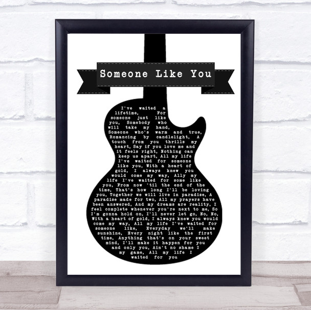 Patti LaBelle Someone Like You Black & White Guitar Song Lyric Wall Art Print