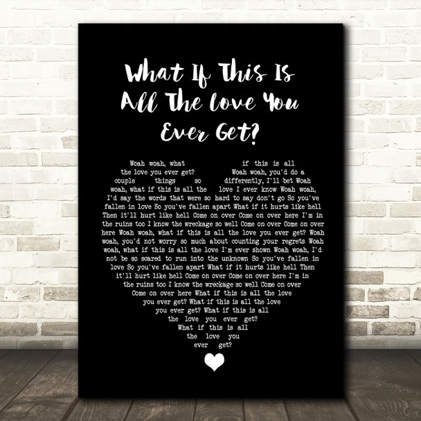 Snow Patrol What If This Is All The Love You Ever Get Black Heart Song Lyric Wall Art Print