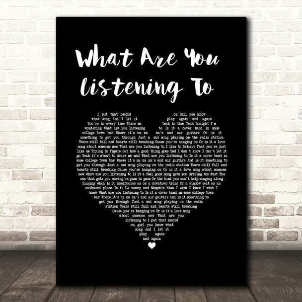 Chris Stapleton What Are You Listening To Black Heart Song Lyric Wall Art Print