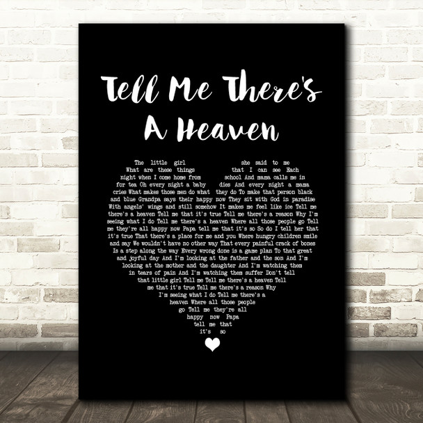 Chris Rea Tell Me There's A Heaven Black Heart Song Lyric Wall Art Print