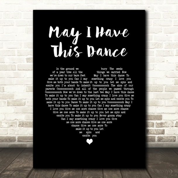 Francis And The Lights May I Have This Dance Black Heart Song Lyric Wall Art Print