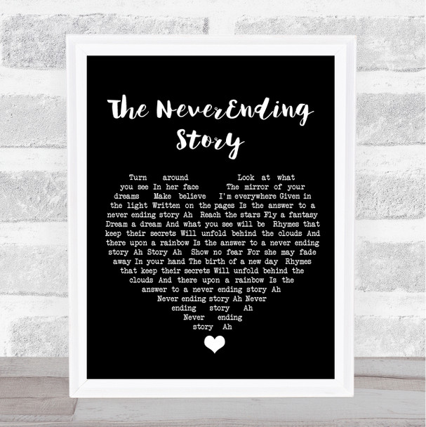 Klaus Doldinger & Giorgio Moroder The NeverEnding Story Black Heart Song Lyric Wall Art Print