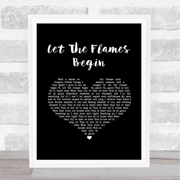 Paramore Let The Flames Begin Black Heart Song Lyric Wall Art Print
