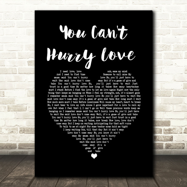 Phil Collins You Can't Hurry Love Black Heart Song Lyric Wall Art Print