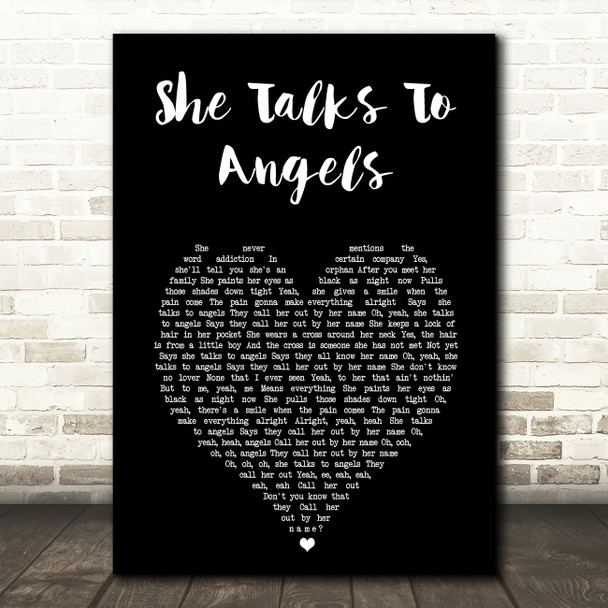 The Black Crowes She Talks To Angels Black Heart Song Lyric Wall Art Print