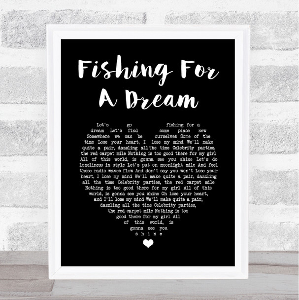 Turin Brakes Fishing For A Dream Black Heart Song Lyric Wall Art Print