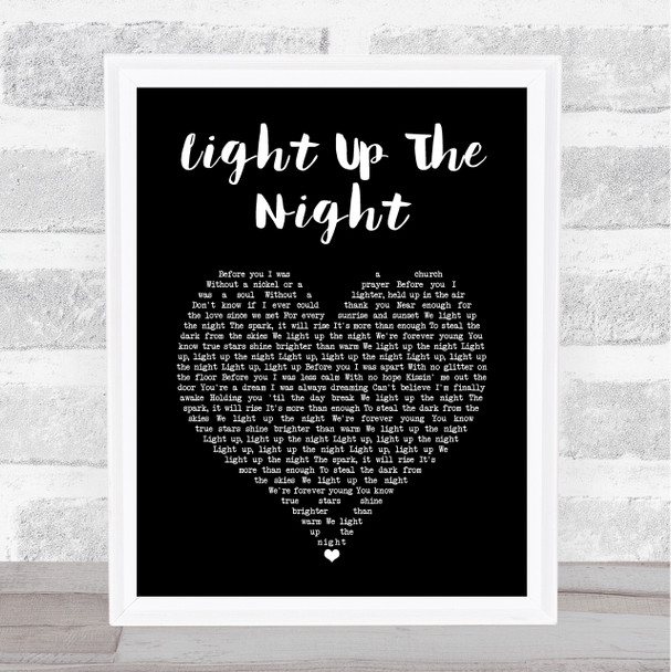 Boyzone Light Up The Night Black Heart Song Lyric Wall Art Print