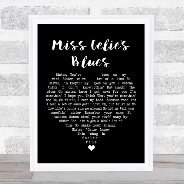 Quincy Jones Miss Celie's Blues Black Heart Song Lyric Wall Art Print