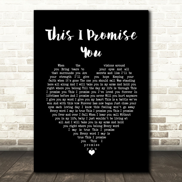 Shane Filan This I Promise You Black Heart Song Lyric Wall Art Print