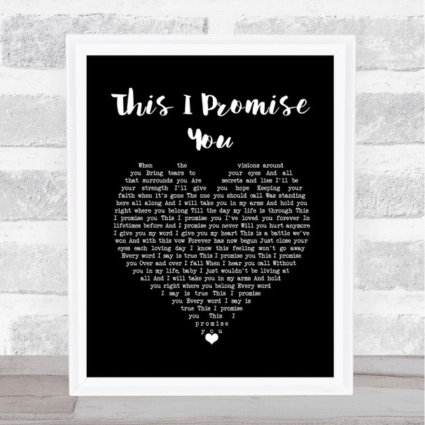 Shane Filan This I Promise You Black Heart Song Lyric Wall Art Print