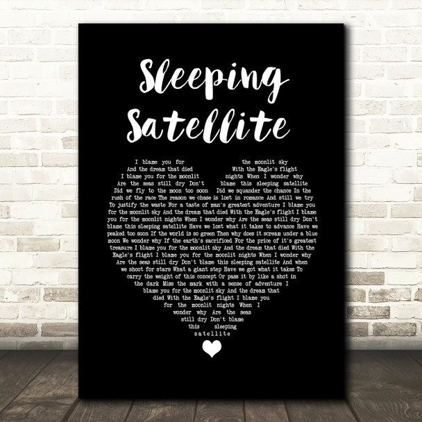 Tasmin Archer Sleeping Satellite Black Heart Song Lyric Wall Art Print