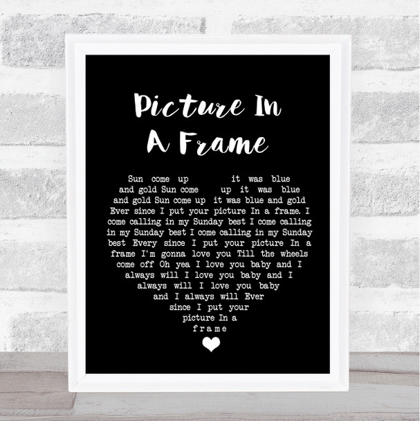 Tom Waits Picture In A Frame Black Heart Song Lyric Wall Art Print