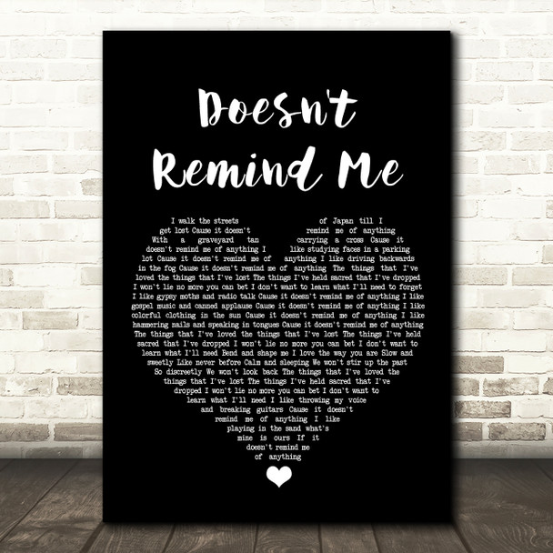 Audioslave Doesn't Remind Me Black Heart Song Lyric Wall Art Print