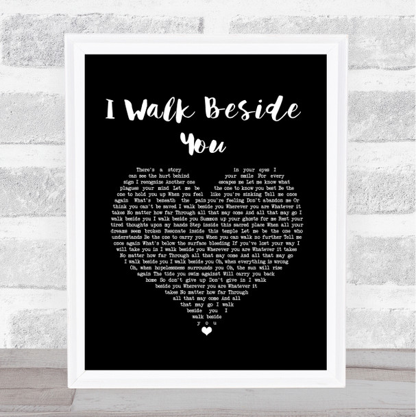 Dream Theater I Walk Beside You Black Heart Song Lyric Wall Art Print