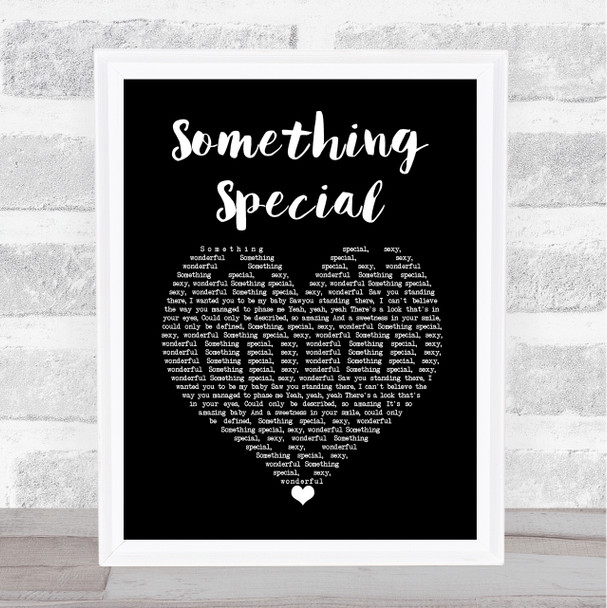 Miguel Campbell Something Special Black Heart Song Lyric Wall Art Print