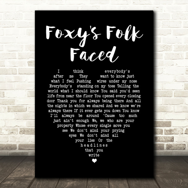 Ocean Colour Scene Foxy's Folk Faced Black Heart Song Lyric Wall Art Print