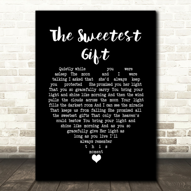 Sade The Sweetest Gift Black Heart Song Lyric Wall Art Print