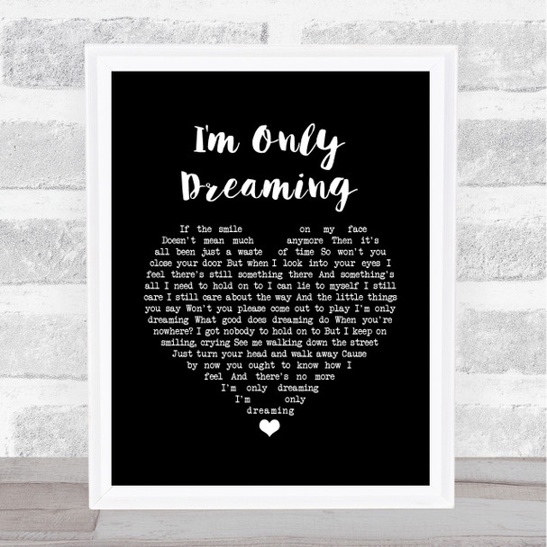 Small Faces I'm Only Dreaming Black Heart Song Lyric Wall Art Print