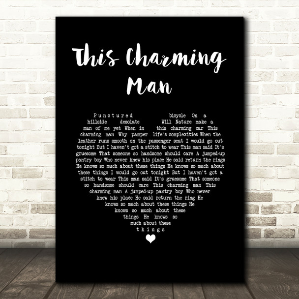 The Smiths This Charming Man Black Heart Song Lyric Wall Art Print