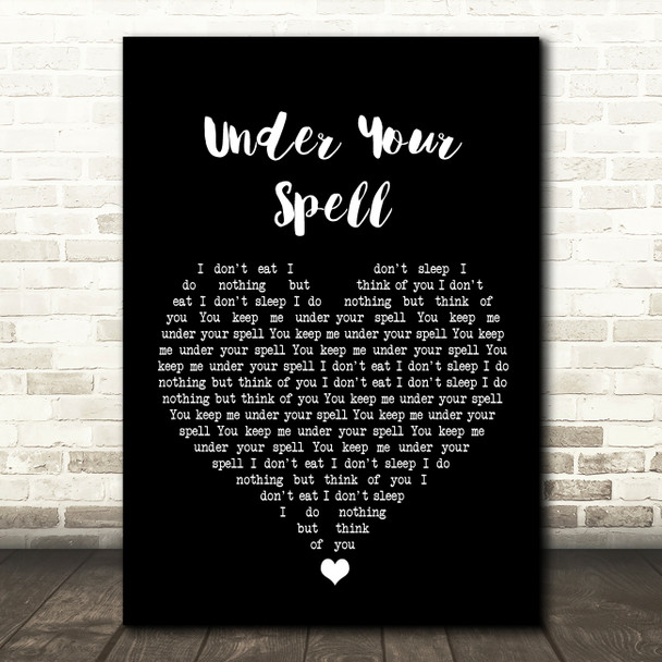 Desire Under Your Spell Black Heart Song Lyric Wall Art Print