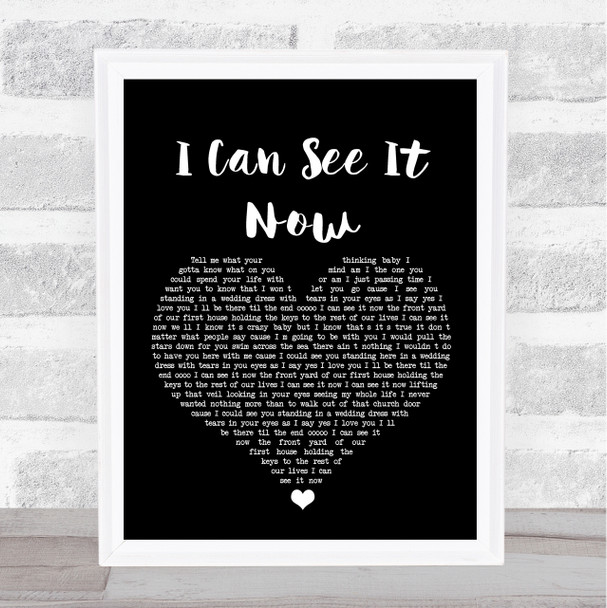 Kenzie Wheeler I Can See It Now Black Heart Song Lyric Wall Art Print