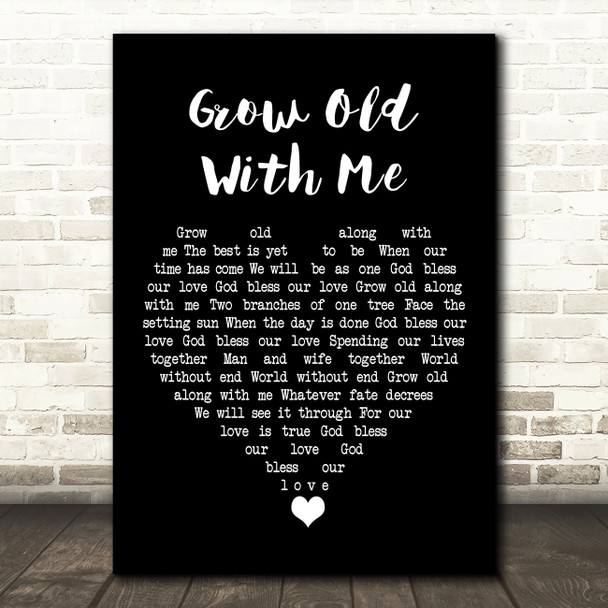 Mary Chapin Carpenter Grow Old With Me Black Heart Song Lyric Wall Art Print