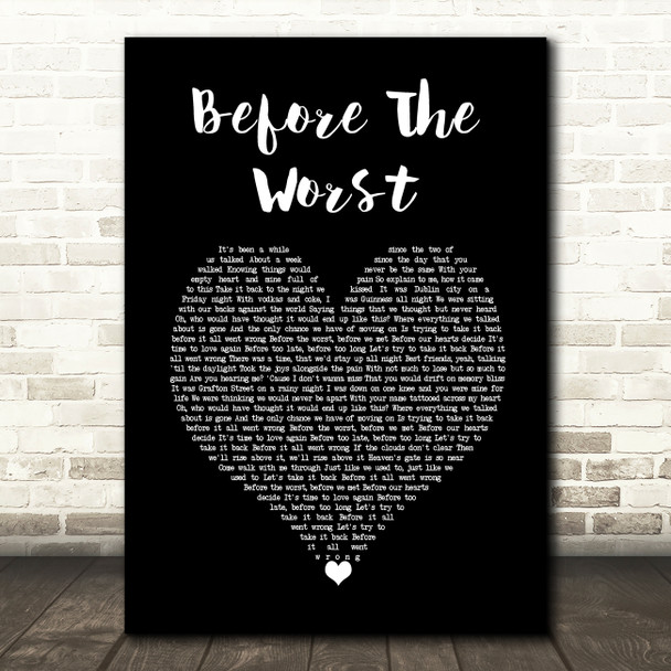 The Script Before The Worst Black Heart Song Lyric Wall Art Print