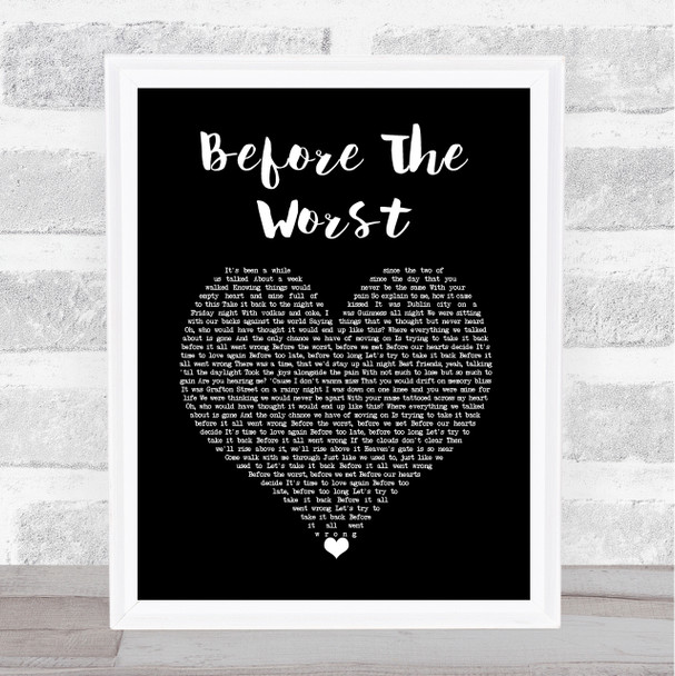 The Script Before The Worst Black Heart Song Lyric Wall Art Print