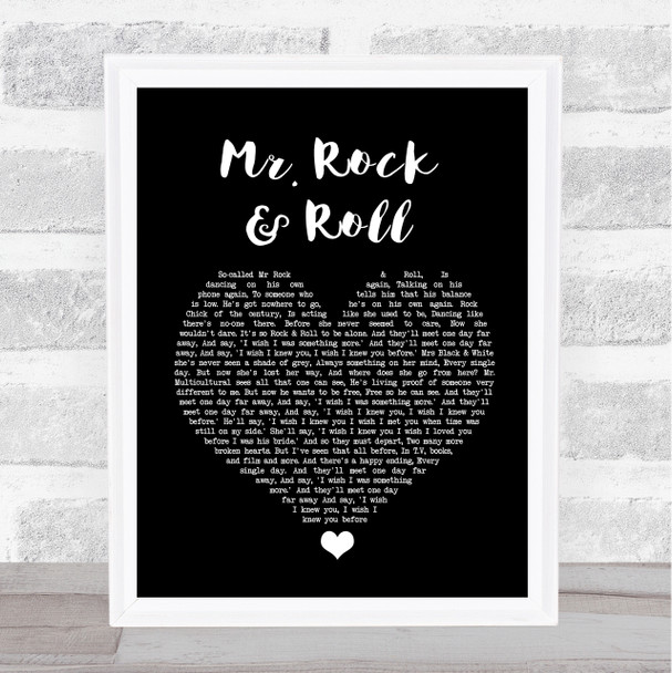 Amy Macdonald Mr. Rock & Roll Black Heart Song Lyric Wall Art Print