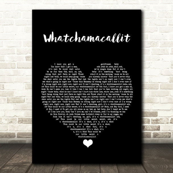 Ella Mai, Chris Brown Whatchamacallit Black Heart Song Lyric Wall Art Print