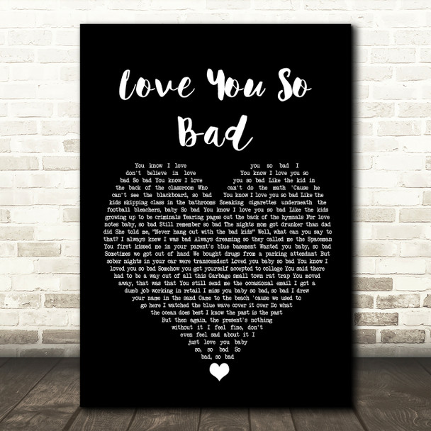 Ezra Furman Love You So Bad Black Heart Song Lyric Wall Art Print