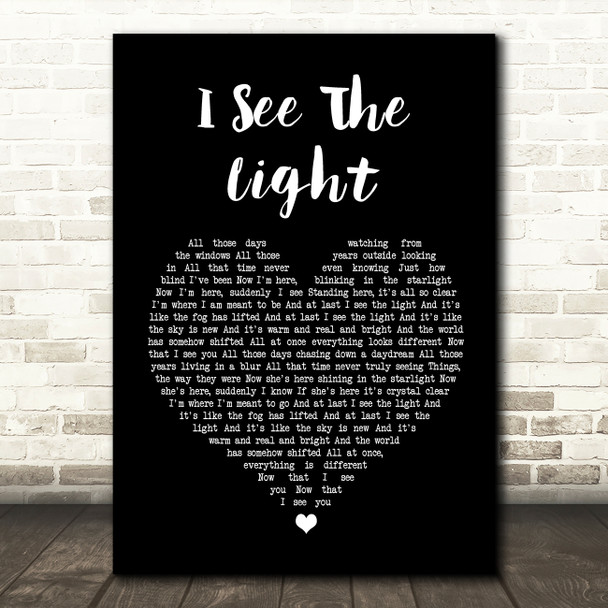 Jackie Evancho I See The Light Black Heart Song Lyric Wall Art Print