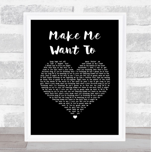 Jimmie Allen Make Me Want To Black Heart Song Lyric Wall Art Print