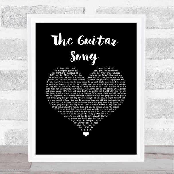 Texas The Guitar Song Black Heart Song Lyric Wall Art Print