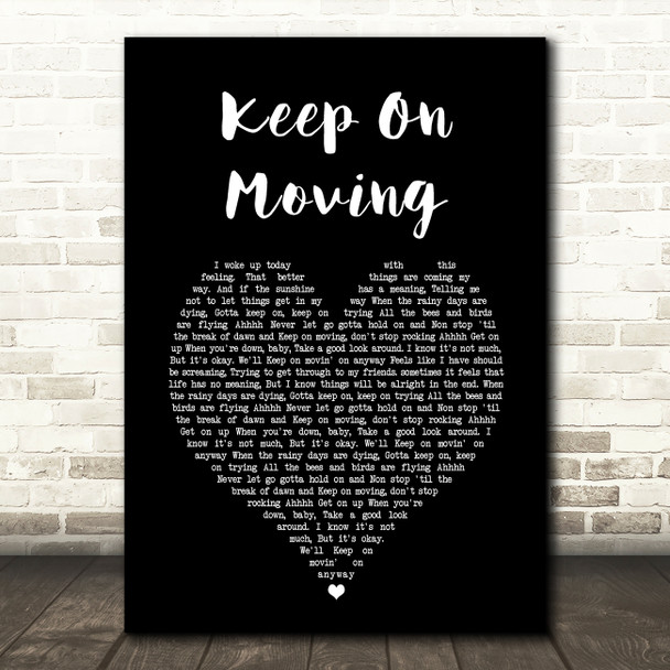 5ive Keep On Moving Black Heart Song Lyric Wall Art Print
