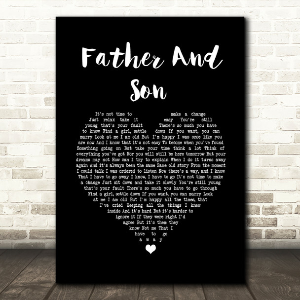 Boyzone Father And Son Black Heart Song Lyric Wall Art Print