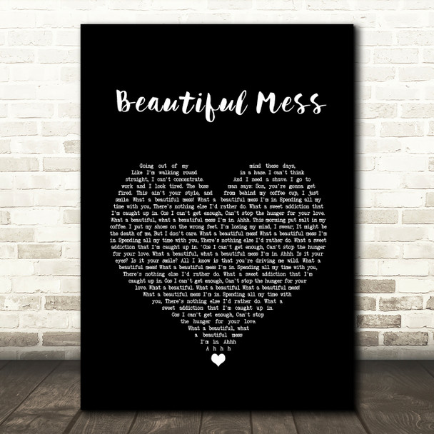 Diamond Rio Beautiful Mess Black Heart Song Lyric Wall Art Print